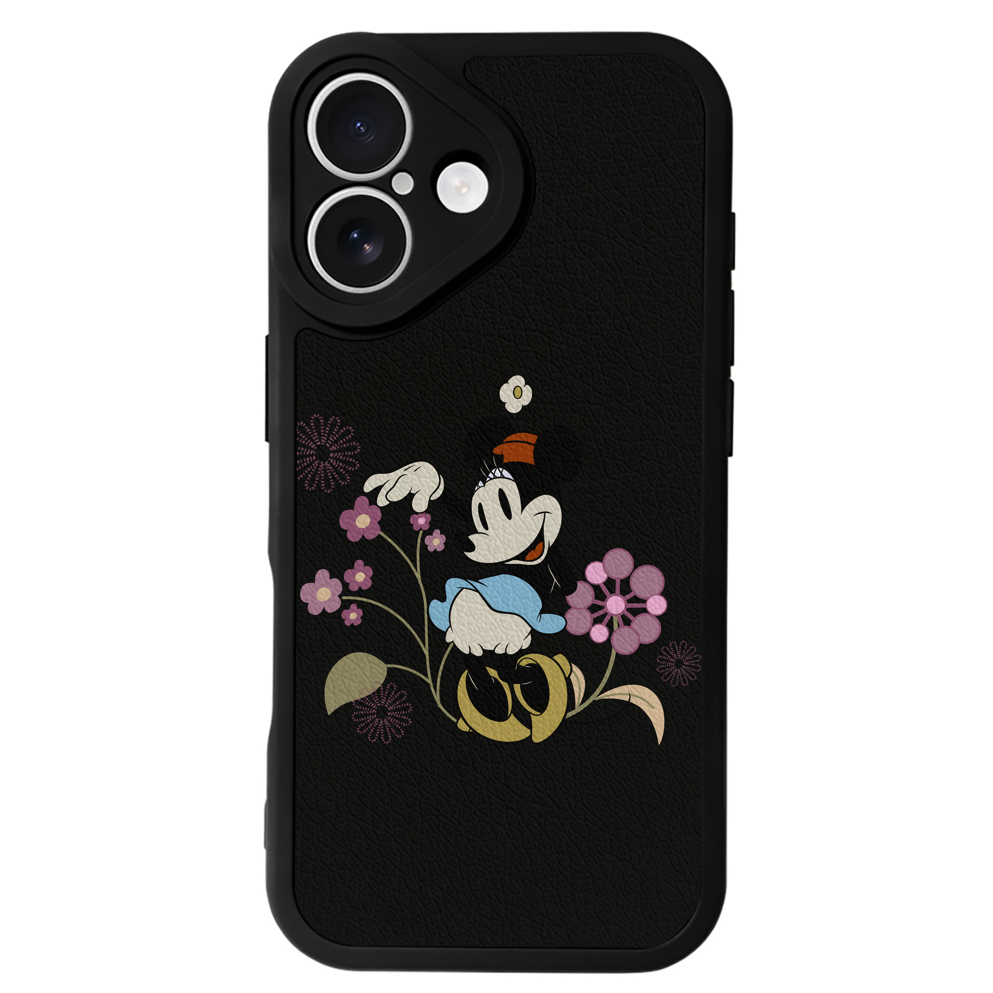 （画像用） ミッキーマウス Mickey Mouse 【iPhone 16シリーズ対応】シリコンスマホケース（レザー調） 材質：シリコン